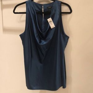 Anne Taylor cowl neck blouse. Beautiful Teal, New